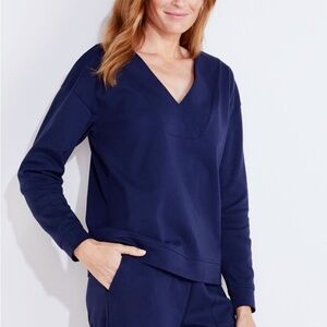 Haven Well Within Women's V-Neck Navy Lounge Top Sweater size Small